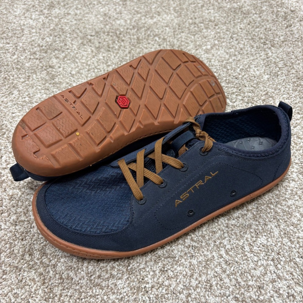 Astral Loyak Water Shoes Mens 10 Navy Blue Brown Minimalist Lightweight Sneaker